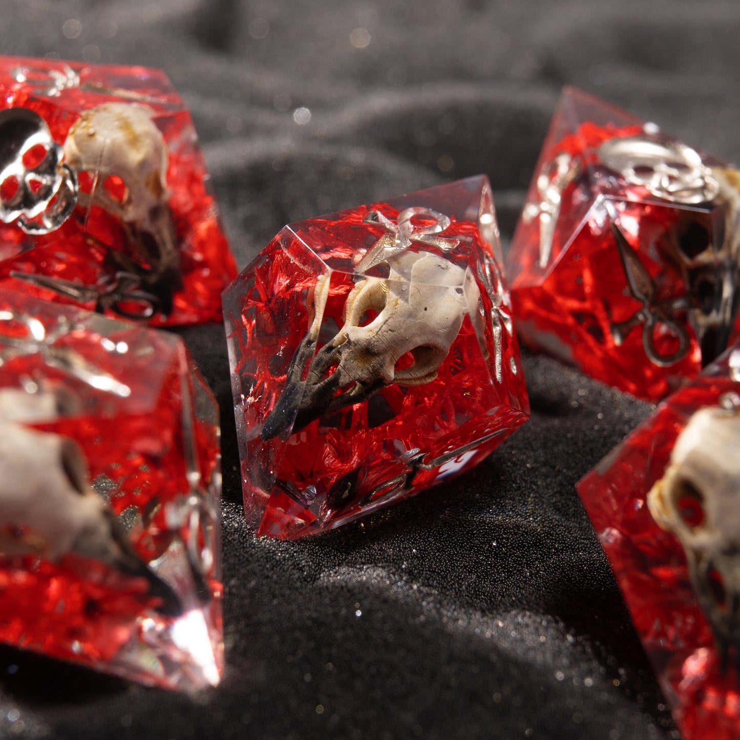 DnD, dice, larp, fantasy, dungeons and dragons, ttrpg, handmade, Vampire: The Masquerade, dark aesthetic, dice making, resin dice, dice goblin, handmade dice, custom dice