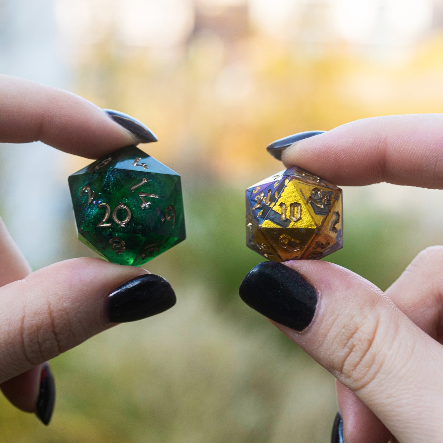 DnD, dice, larp, fantasy, dungeons and dragons, ttrpg, handmade, Vampire: The Masquerade, dark aesthetic, dice making, resin dice, dice goblin, handmade dice, custom dice