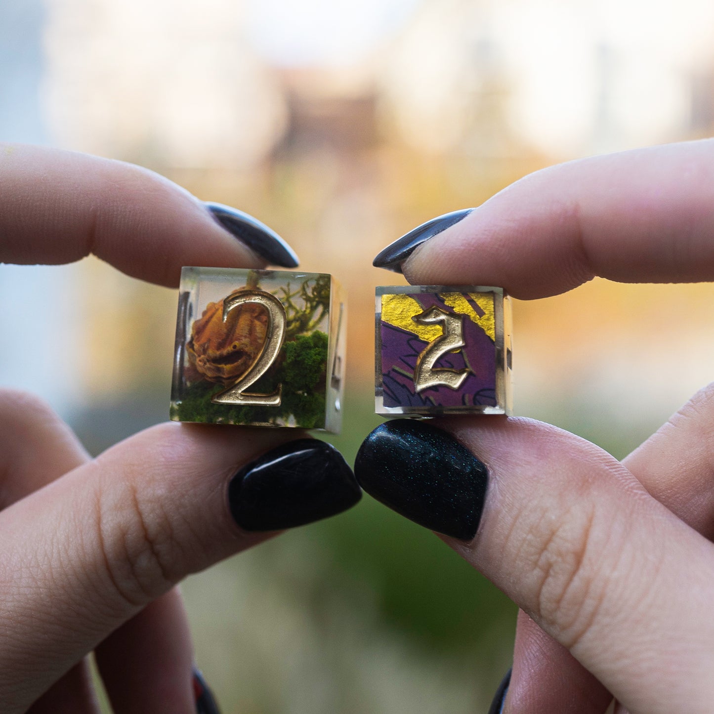 DnD, dice, larp, fantasy, dungeons and dragons, ttrpg, handmade, Vampire: The Masquerade, dark aesthetic, dice making, resin dice, dice goblin, handmade dice, custom dice