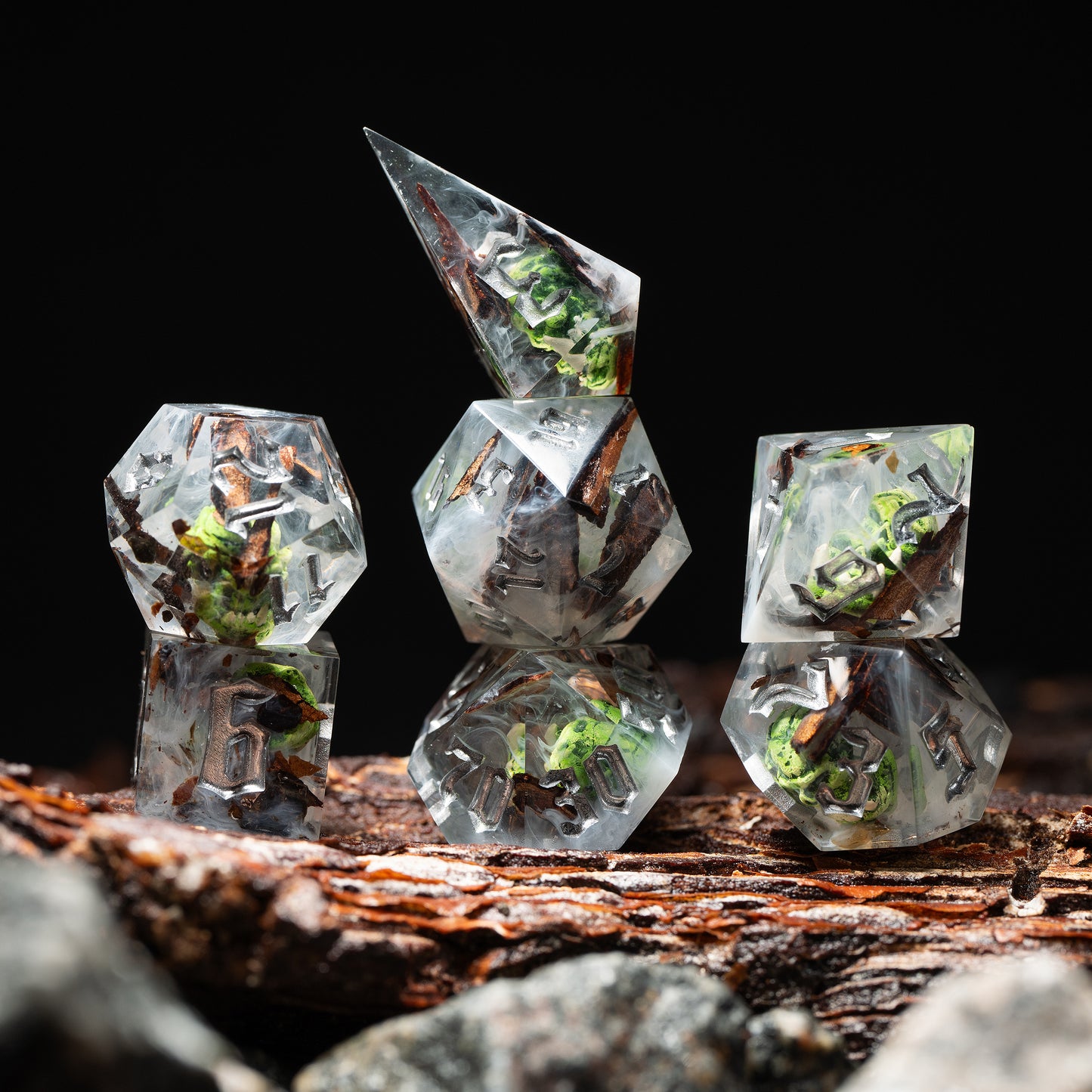 DnD, dice, larp, fantasy, dungeons and dragons, ttrpg, handmade, Vampire: The Masquerade, dark aesthetic, dice making, resin dice, dice goblin, handmade dice, custom dice