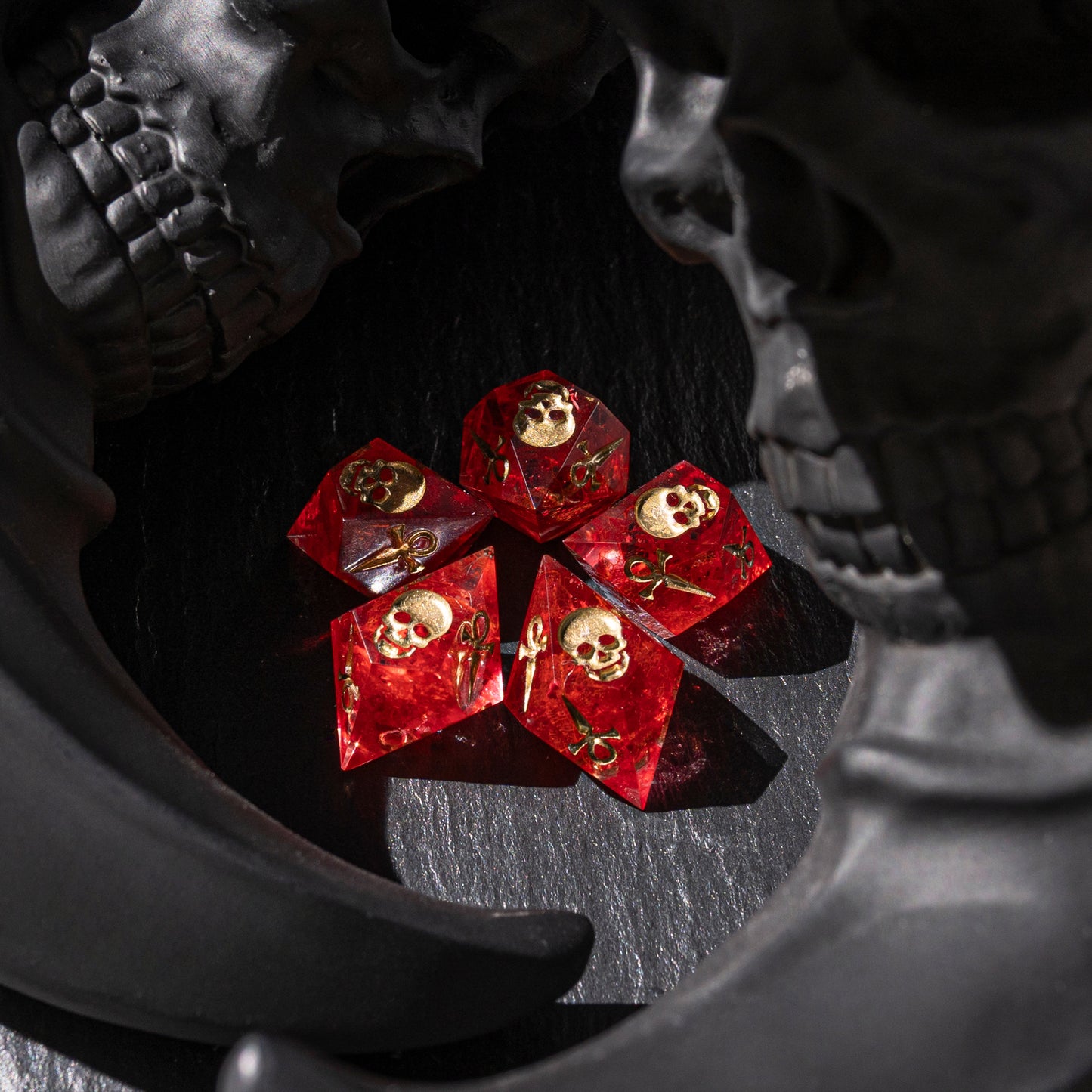 
DnD, dice, larp, fantasy, dungeons and dragons, ttrpg, handmade, Vampire: The Masquerade, dark aesthetic, dice making, resin dice, dice goblin, handmade dice, custom dice