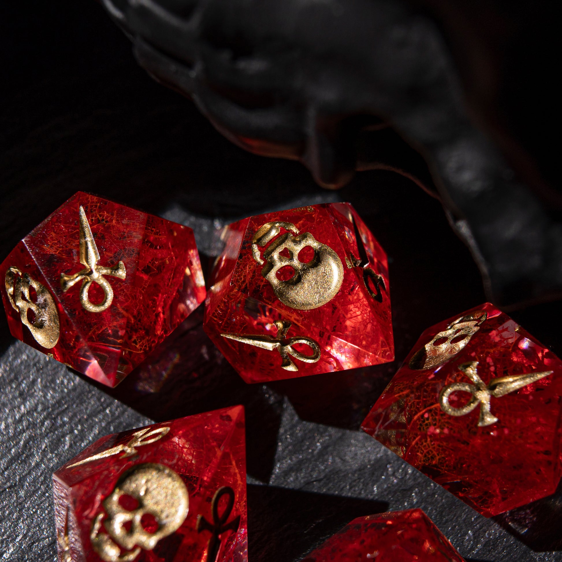 
DnD, dice, larp, fantasy, dungeons and dragons, ttrpg, handmade, Vampire: The Masquerade, dark aesthetic, dice making, resin dice, dice goblin, handmade dice, custom dice