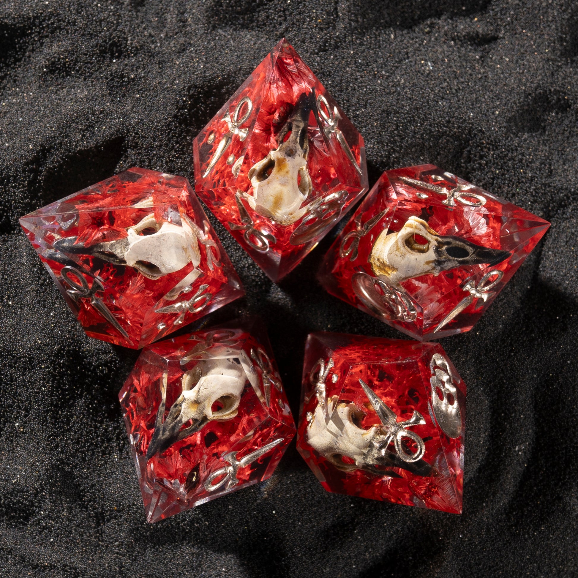 
DnD, dice, larp, fantasy, dungeons and dragons, ttrpg, handmade, Vampire: The Masquerade, dark aesthetic, dice making, resin dice, dice goblin, handmade dice, custom dice