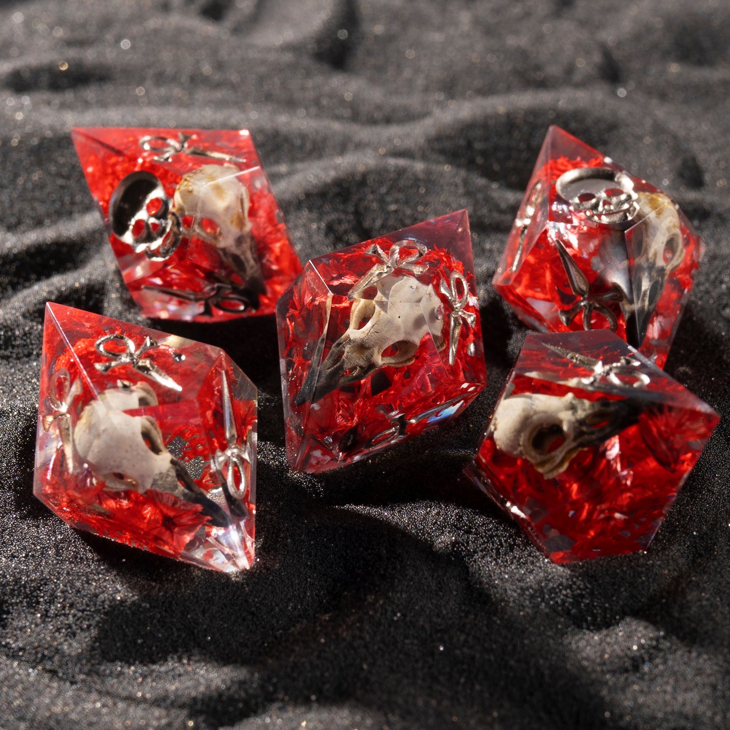 
DnD, dice, larp, fantasy, dungeons and dragons, ttrpg, handmade, Vampire: The Masquerade, dark aesthetic, dice making, resin dice, dice goblin, handmade dice, custom dice