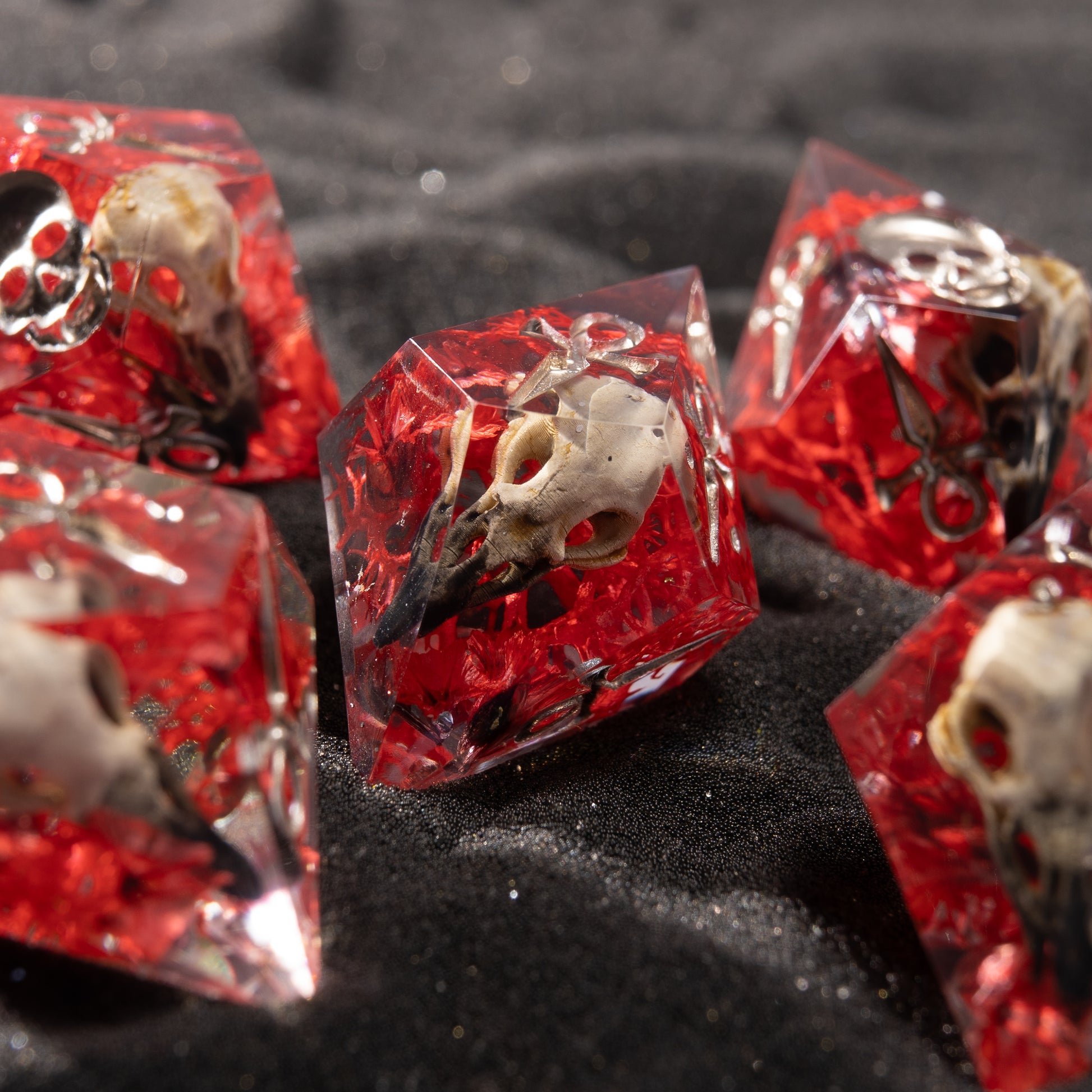 
DnD, dice, larp, fantasy, dungeons and dragons, ttrpg, handmade, Vampire: The Masquerade, dark aesthetic, dice making, resin dice, dice goblin, handmade dice, custom dice