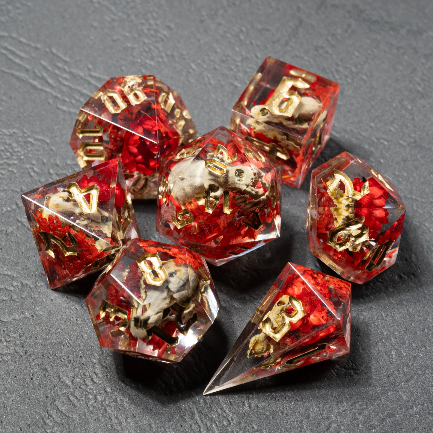 
DnD, dice, larp, fantasy, dungeons and dragons, ttrpg, handmade, Vampire: The Masquerade, dark aesthetic, dice making, resin dice, dice goblin, handmade dice, custom dice