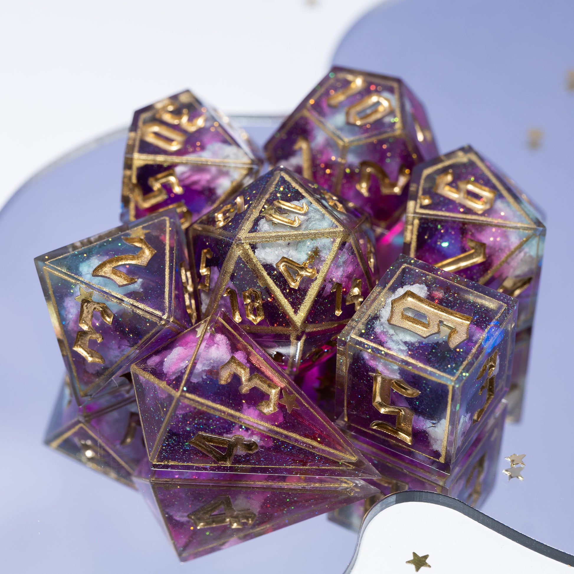 
DnD, dice, larp, fantasy, dungeons and dragons, ttrpg, handmade, Vampire: The Masquerade, dark aesthetic, dice making, resin dice, dice goblin, handmade dice, custom dice